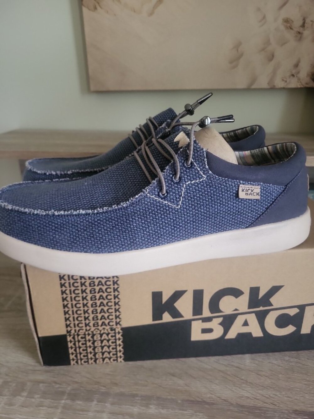 Men's Kick Back Haven Heavy Canvas Deep Navy Boat Shoes Loafers Casual Dress 12
